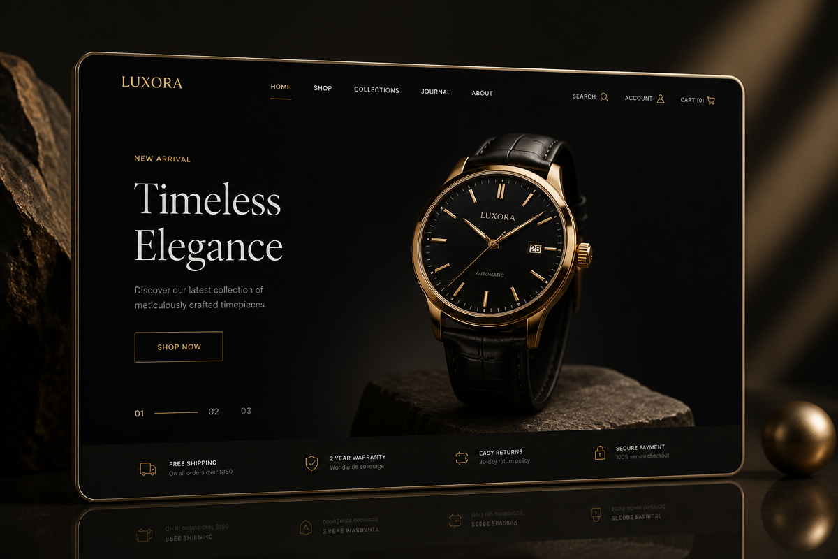 Luxora Timepieces e-commerce website design